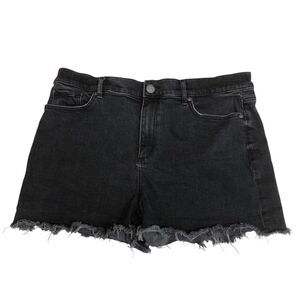 LOFT Made And Loved High Rise Raw Hem Frayed Cut Off Denim Jean Shorts 32/14.